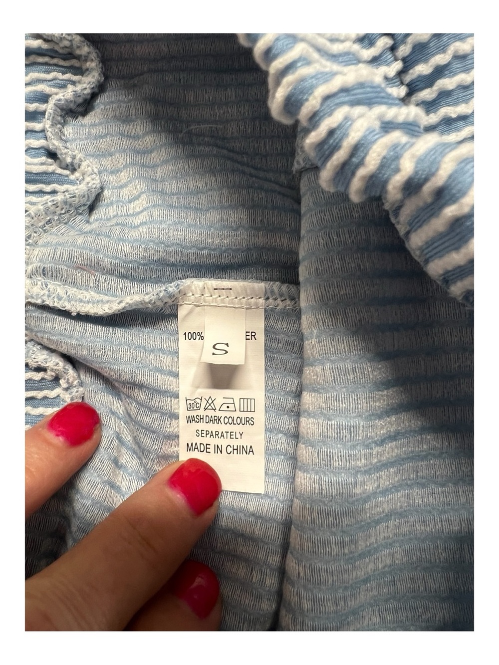 NWOT Blue & White Ribbed Knit 2-Piece Top & Skort Set | Size S - Picture 8 of 9